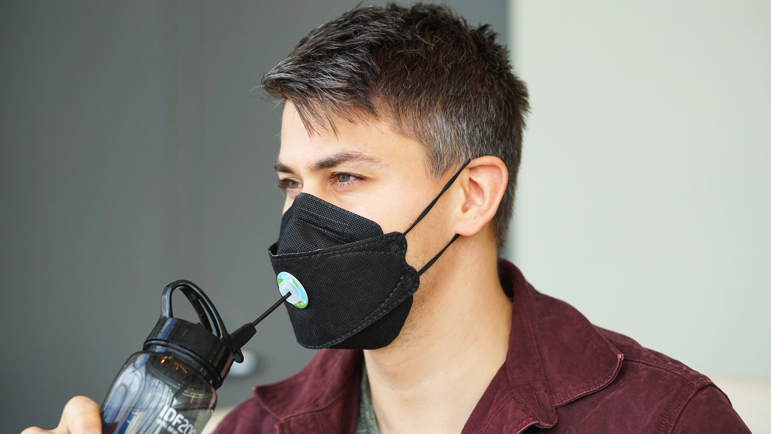 SIP Airtight Drinking Valve:  Safely drink in public spaces without removing your mask or compromising your health.  SIP is an airtight drinking valve that automatically seals after each sip.  SIP can be installed on any mask and custom fit to your mouth.